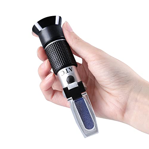 Antifreeze Refractometer 4-in-1 Coolant Tester Refractometer for Checking Freezing Point of Automobile Antifreeze Systems, Anti Freeze Tester Refractometer for Battery Acid, Ethylene Propylene Glycol