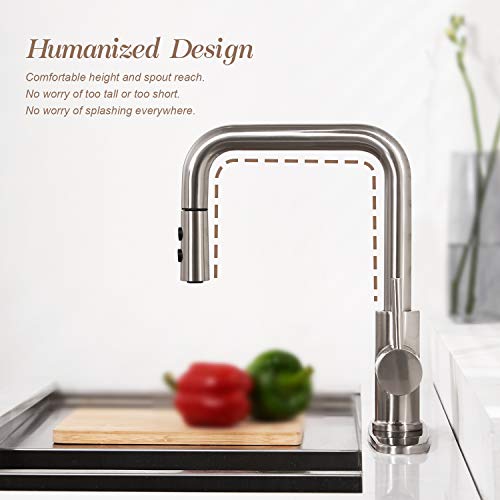 Kitchen Faucet with Pull Down Sprayer and Soap Dispenser Kitchen Sink Faucet with Soap Dispenser Single Lever Brushed Nickel Low Pull Out Faucets for Kitchen Sink with Soap Dispenser