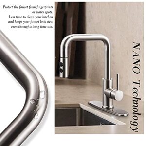 Kitchen Faucet with Pull Down Sprayer and Soap Dispenser Kitchen Sink Faucet with Soap Dispenser Single Lever Brushed Nickel Low Pull Out Faucets for Kitchen Sink with Soap Dispenser