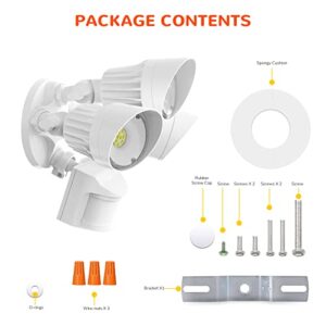 JJC 4000LM LED Security Lights,Motion Sensor Flood Light Outdoor,40W(350W Equiv.),IP65 Waterproof,5000K-Daylight White ETL Listed Outdoor Lighting for Garage Garden Porch White (Not Solar Powered)