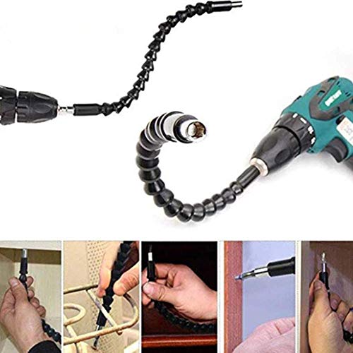 22Pcs Flexible Screwdriver Drill Bit Extension, Drill Bit Extender Holder Set Shaft Tip for Computer Chassis, Electrical Cabinets, Furniture etc