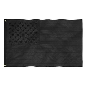 jetlifee black american flags 3x5 ft, heavy duty us flags with embroidered star sewn stripes, brass grommets black usa flag, uv protection for outdoors all black flag