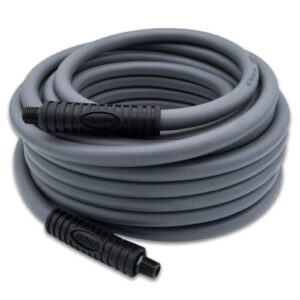 jaco flexpro hybrid air hose (3/8" x 50 ft) | dual 1/4" m-npt fittings (storm gray)