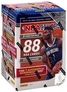 2019/20 panini hoops nba basketball blaster box (88 cards incl. one memorabilia or autograph card)