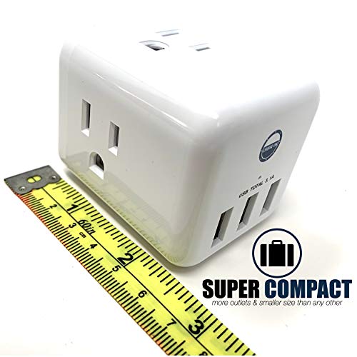 Cruise Ship Power Strip - No Surge Cube Outlet Multi Plug [3 Electrical Outlet + 3 USB Port] Cruise Approved Power Strip Charger in 2023, 2024 & 2025