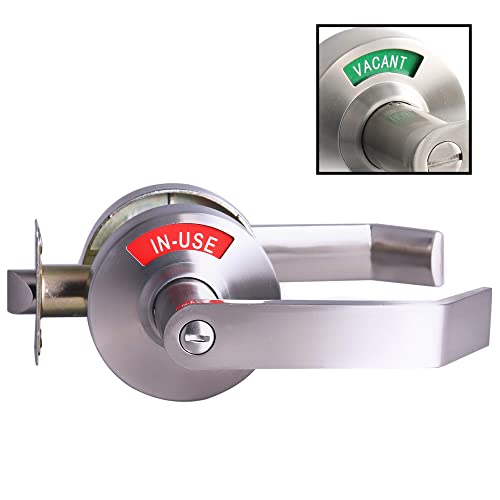 Bathroom Privacy Lever Lock with Large Indicator for Men Women Restroom Inuse or Vacant, ANSI Grade2 Commercial Grade, Perfect for Professional Office Buildings Apartment Airbnb Warehouse