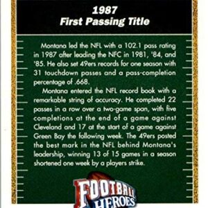 1991 Upper Deck Joe Montana Heroes #4 Joe Montana 1st Passing Title NFL Football Trading Card