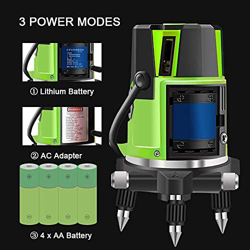 ML&SL Multi-Line Green Laser Level - Professional Automatic Self leveling Laser Horizontal&Vertical Cross line with Down Plumb Dot,360°Rotating Base,Rechargeable Battery for Indoor Outdoor