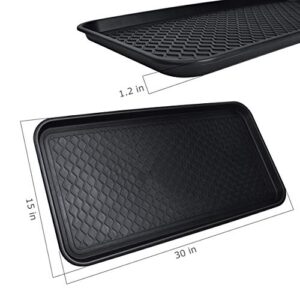 CHAIRLIN 2 Packs Waterproof Large Shoe Tray, All Purpose in Door and Out Door Boot Mat for Entryway Pet Food Tray Floor Protection Durable Shoe Organizer 30" x 15" x 1.2"