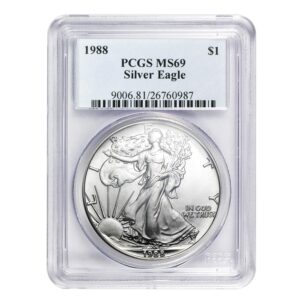 1988 american silver eagle pcgs $1 ms-69 pcgs