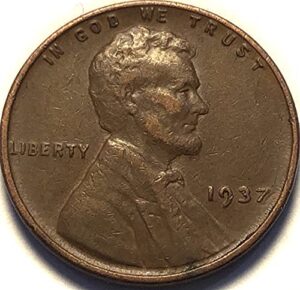 1937 p lincoln wheat cent penny seller extremely fine