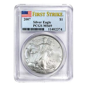 2007 american silver eagle first strike $1 ms-69 pcgs