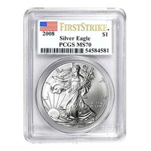 2008 american silver eagle first strike $1 ms-70 pcgs