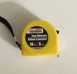 self lock tape measure - easy to read 16 foot both side dual ruler, retractable, sturdy, heavy duty, metric, inches and imperial measurement, shock absorbent solid rubber case (1 package)