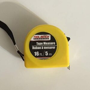 Self Lock Tape Measure - EASY TO READ 16 Foot BOTH SIDE DUAL RULER, Retractable, STURDY, Heavy Duty, Metric, Inches and Imperial Measurement, SHOCK ABSORBENT Solid Rubber Case (1 Package)