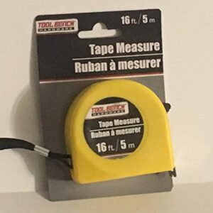 Self Lock Tape Measure - EASY TO READ 16 Foot BOTH SIDE DUAL RULER, Retractable, STURDY, Heavy Duty, Metric, Inches and Imperial Measurement, SHOCK ABSORBENT Solid Rubber Case (1 Package)