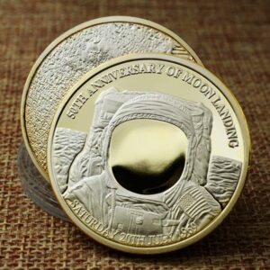 Apollo 11 Astronaut Challenge Coin, National Aeronautics & Space Administration Commemorative Coins (Gold)