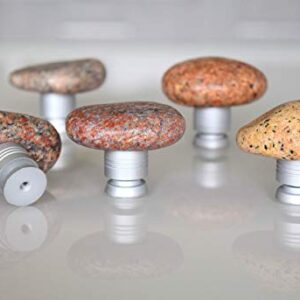 Set of 10 Handmade Natural Beach Stone Cabinet knobs and pulls. Cabinet or Drawer Rock handles