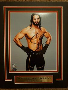 wwe seth rollins 11x14 matted namplate 8x10 photo autograph signed
