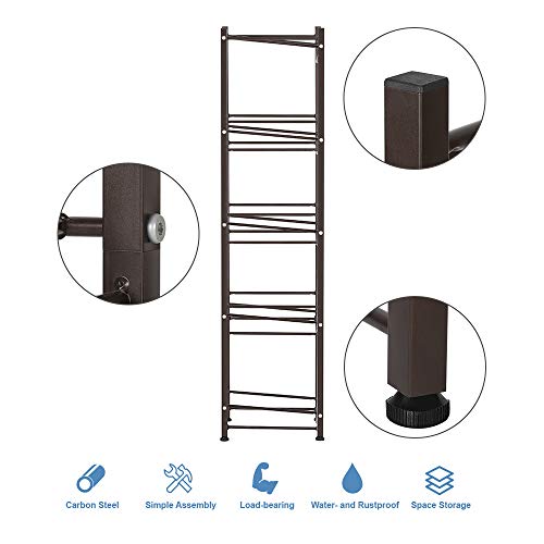 Water Cooler Jug Rack 5-Tier Water Bottle Storage Rack 5 Gallon Jugs Water Detachable Heavy Duty Water Bottle Holder Shelf Save Spacer Easy to Assemble for Home Office Organization Copper Bronze