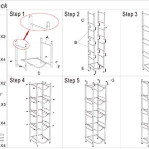 Water Cooler Jug Rack 5-Tier Water Bottle Storage Rack 5 Gallon Jugs Water Detachable Heavy Duty Water Bottle Holder Shelf Save Spacer Easy to Assemble for Home Office Organization Copper Bronze