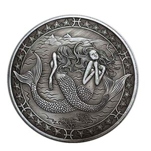wanana constellation copper plated silver relief coins box-commemorative antique lucky silver coins love mermaid sun god coins pisces