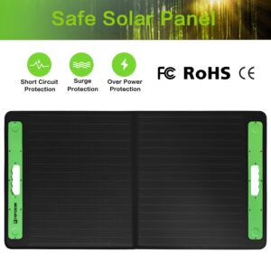 Topsolar 100W Foldable Portable Solar Panel Charger Kits for Portable Power Station Generator Cell Phones Camera Lamp 19V DC Output