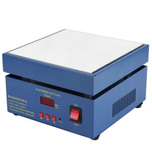 heating station, 200x200mm led microcomputer electric heating plate preheating station 110/220v ac 800w hot plate pcb preheat oven for soldering station welder (us)
