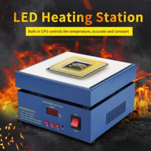 Heating Station, 200x200mm LED Microcomputer Electric Heating Plate Preheating Station 110/220V AC 800W Hot Plate PCB Preheat Oven for Soldering Station Welder (US)