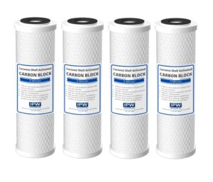 set of 4 compatible for water filter ge gxwh04f, gxwh20f, gxwh20s & gxrm10 multi-pack, carbon block replacement cartridge by ipw industries inc.