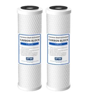 2-pack compatible for waterpur cci-10-clw activated carbon block filter - universal 10 inch filter for waterpur clear water filter housing by ipw industries inc.