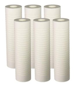 compatible with 6 pk 10"x2.5" 5 micron grooved sediment melt blown filters cartridges (compatible replace aqua-pure ap110, whirlpool whcf-gd05, watts fpmbg-5-975)