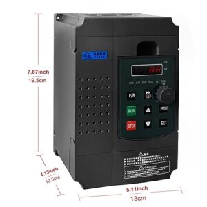 SZCY LLC AC 220V/2.2KW Variable Frequency Drive, 12A VFD Inverter Frequency Converter for Spindle Motor Speed Control (Single-Phase Input, 3 Phase Output)