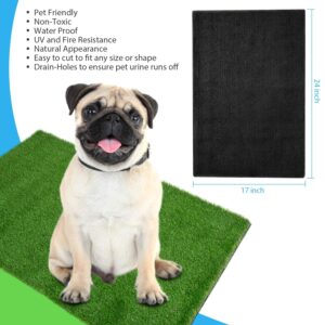 Artificial Grass Turf 4 Tone Synthetic Artificial Turf Rug for Dogs Indoor Outdoor Garden Lawn Patio Balcony Synthetic Turf Mat for Pets (17 in x 24 in = 2.84 sq ft)