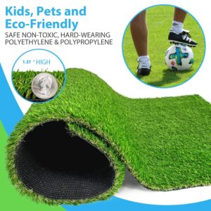 Artificial Grass Turf 4 Tone Synthetic Artificial Turf Rug for Dogs Indoor Outdoor Garden Lawn Patio Balcony Synthetic Turf Mat for Pets (17 in x 24 in = 2.84 sq ft)