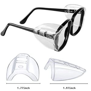 tchrules 6 Pairs Safety Eye Glasses Side Shields, Slip On Side Shields for Safety Glasses, Double Hole, Fits Most Safety Eyeglasses (Transparent)