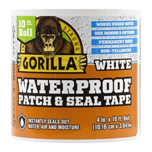 gorilla waterproof patch & seal tape 4" x 10' white, (pack of 1)