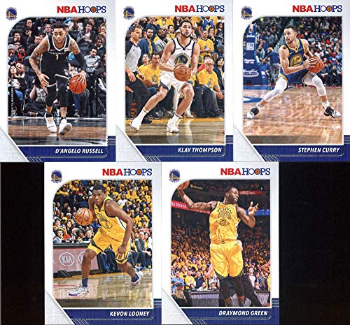 2019-20 Panini NBA Hoops Golden State Warriors Team Set of 10 Cards: D'Angelo Russell(#18), Stephen Curry(#59), Klay Thompson(#60), Draymond Green(#62), Kevon Looney(#65), Willie Cauley-Stein(#169), Jordan Poole(#223), Eric Paschall(#230), Alen Smailagic(