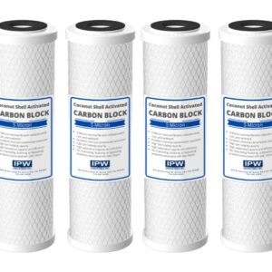 4-Pack Compatible for WaterPur CCI-10-CLW Activated Carbon Block Filter - Universal 10 inch Filter for WaterPur Clear Water Filter Housing by IPW Industries Inc.