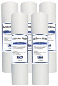 pack of 5 compatible replacment filter set for ge gxwh04f gxwh20f gxwh20s gxrm10 gx1s01r compatible filters, 5 micron water filter cartridges by ipw industries inc.