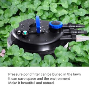 HAPPYGRILL Pond Filter 4000 Gallons Pond Pressure Bio Filter with 13W UV Light Fishpond Pump Filter for Garden Pool