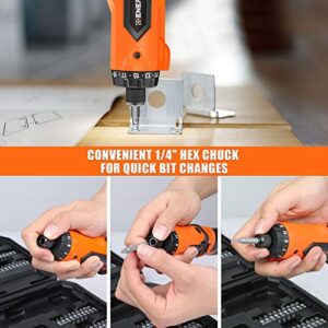 ENERTWIST Cordless Screwdriver, 8V Max 10Nm Electric Screwdriver Rechargeable Set with 82 Accessory Kit and Charger in Carrying Case, 21+1 Cluth, Dual Position Handle, LED Light, ET-CS-8