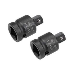 uxcell 2pcs 1/2" drive (female) x 3/8" (male) impact socket reducer for use with air impact drivers, breaker bars, ratchets, cr-mo steel