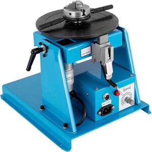 mophorn 10kg rotary welding positioner turntable table 110v mini 0 to 90° welding positioner positioning turntable 2.5 inch 3 jaw lathe chuck 180mm portable welder positioner turntable machine
