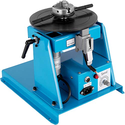 Mophorn 10KG Rotary Welding Positioner Turntable Table 110V Mini 0 to 90° Welding Positioner Positioning Turntable 2.5 Inch 3 Jaw Lathe Chuck 180mm Portable Welder Positioner Turntable Machine