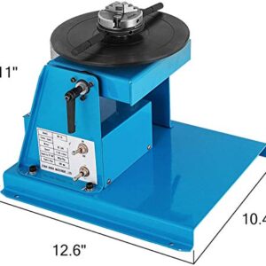 Mophorn 10KG Rotary Welding Positioner Turntable Table 110V Mini 0 to 90° Welding Positioner Positioning Turntable 2.5 Inch 3 Jaw Lathe Chuck 180mm Portable Welder Positioner Turntable Machine