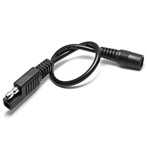 DGZZI SAE Plug to DC 5.5mm x 2.1mm Female Adapter Extension Cable SAE to DC Power Automotive Connector for Solar Panel Charge 20AWG 8Inch