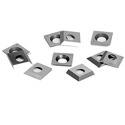 Carbide Inserts Cutters Knives 14.3mm Square Replacement 2 Cutting Edges for Cutech Tool Planer Jointer 40700H-CT 4700HC-CT 40100H-CT 40600H-80100-CT 40200H-CT 40600HC-80100-CT 40200HC-CT Head 10pc