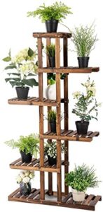 happygrill plant stand flower rack wooden 7 tier shelves bonsai display shelf stand for indoor outdoor yard garden patio