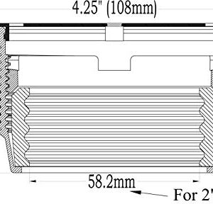 4-1/4 Shower Base Drain No Caulk, Matte Black, fits 2" Waste Pipe